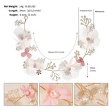 Pink Flower Crystal Headbands Pearl Hair Accessories Bridal Wedding Jewelry