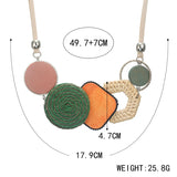 Bamboo Weaving Statement Necklace Plant Fibres for Women MX059