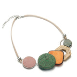 Bamboo Weaving Statement Necklace Plant Fibres for Women MX059