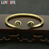 Copper Monkey King Hoop Bangle Antique Brass Bracelet