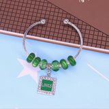 Rose Green Beads Greek Sorority Links Cuff Bangles