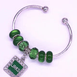 Rose Green Beads Greek Sorority Links Cuff Bangles