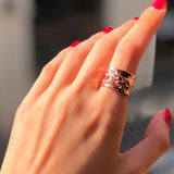 Copper Bangle Bracelet & Ring Set Boho Style Gift
