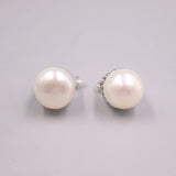 S925 Sterling Silver Drop Pearl Zircon Earrings