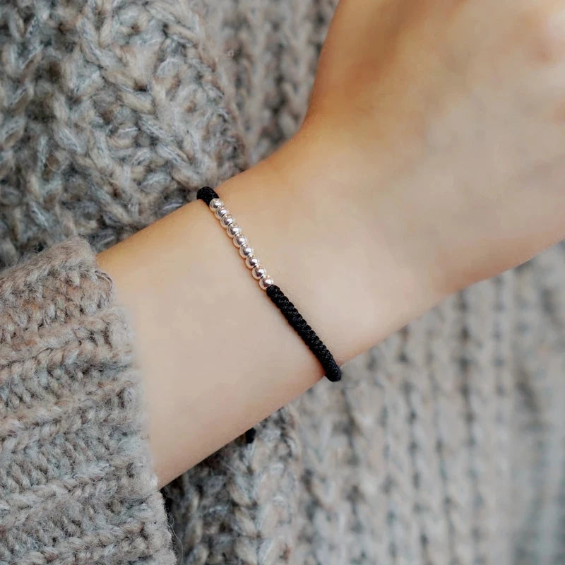 925 Silver Red Thread Bracelet Women