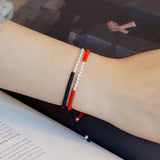925 Silver Red Thread Bracelet Women