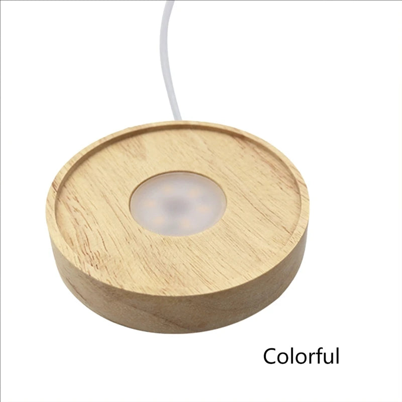 Resin Art Wood LED Light Base Crystal Glass Resin Decoration