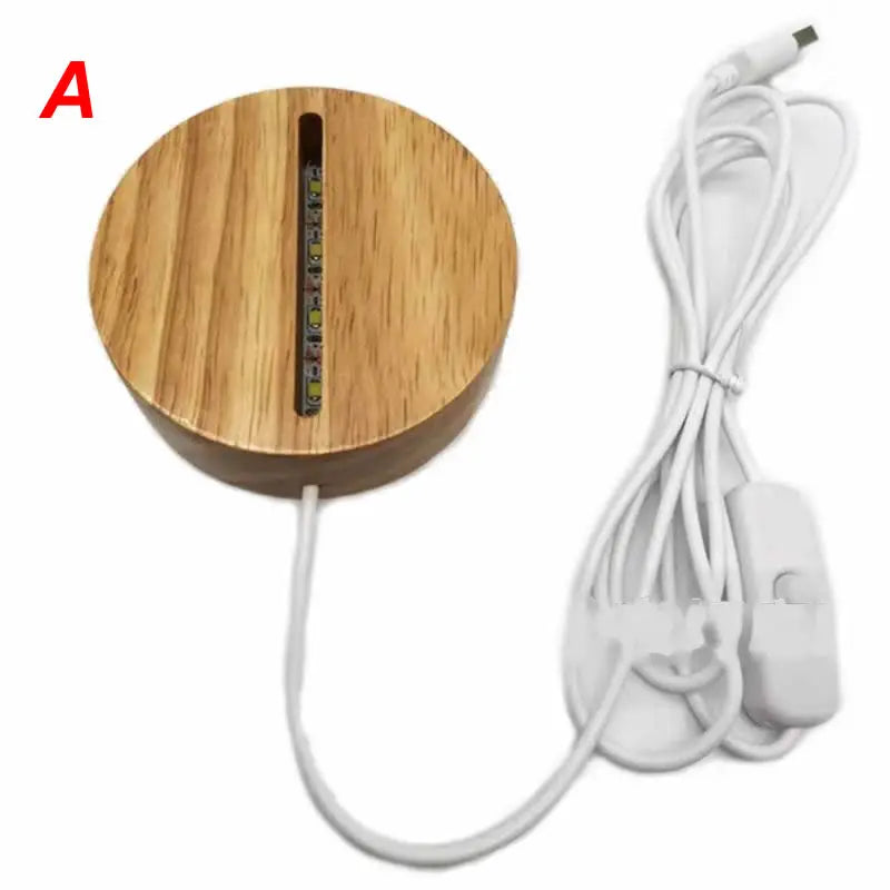 Wood LED Light Display Base for Resin Art Ornament