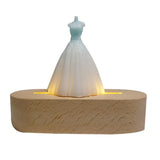 Resin Art Wood LED Light Display Base Night Lighted Stand