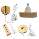 Resin Art Wood LED Light Display Base Crystal Glass Resin Art Ornament