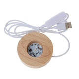 LED Display Base Colorful Light Wooden Night Base Resin Art Stand