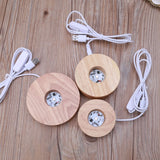 LED Display Base Colorful Light Wooden Night Base Resin Art Stand