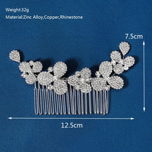 Rhinestone Flower Hair Combs Clips Bridal Wedding Hair Accessories