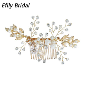 Rhinestone Flower Hair Combs Clips Bridal Wedding Headpiece