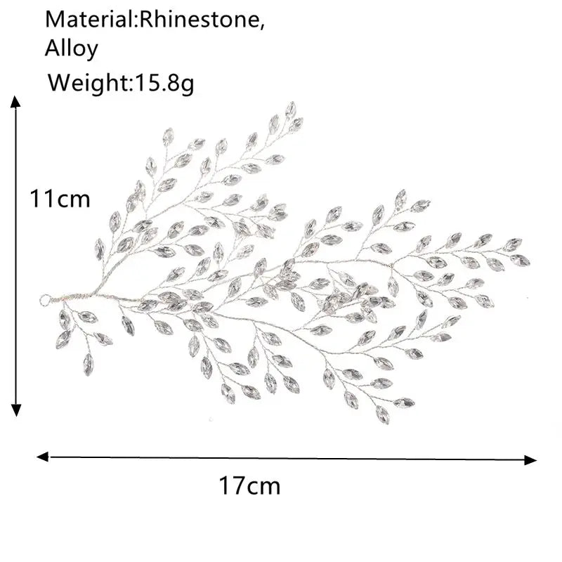 Rhinestone Headband Wedding Hair Accessory Silver Bride Headpiece