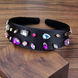 Colorful Crystal Leaf Hairband for Women