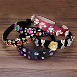 Colorful Crystal Leaf Hairband for Women