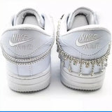 Rhinestone Tassel Shoe Chain Necklace Jewelry Crystal Letter Pendant Shoes Decor