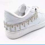 Rhinestone Tassel Shoe Chain Necklace Jewelry Crystal Letter Pendant Shoes Decor