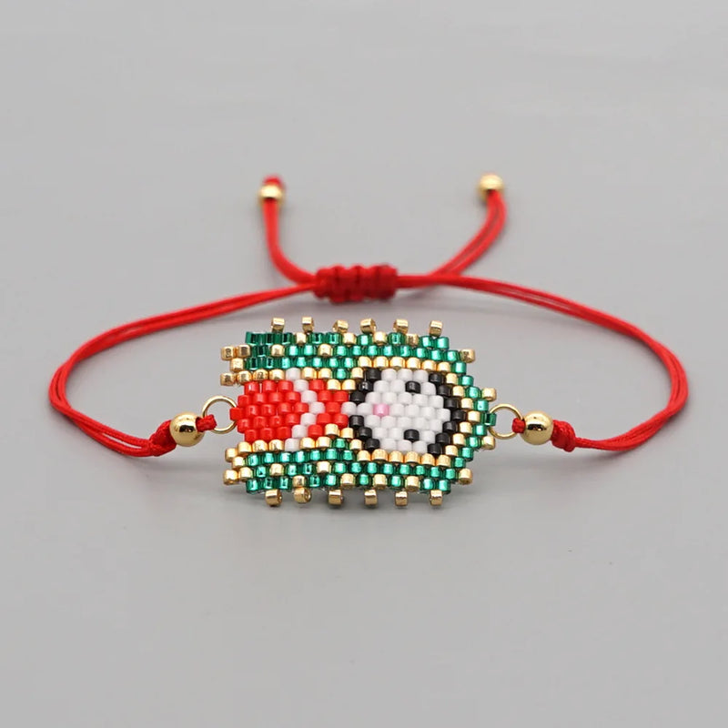 Mexican Flag Beaded Bracelet, Family Bracelet