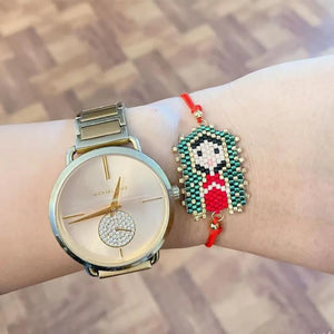Mexican Flag Beaded Bracelet, Family Bracelet