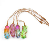 Crystal Column Pendant Necklace Reiki Healing