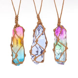 Crystal Column Pendant Necklace Reiki Healing