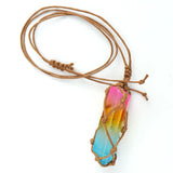 Crystal Column Pendant Necklace Reiki Healing