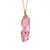 Crystal Column Pendant Necklace Reiki Healing