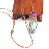Crystal Column Pendant Necklace Reiki Healing