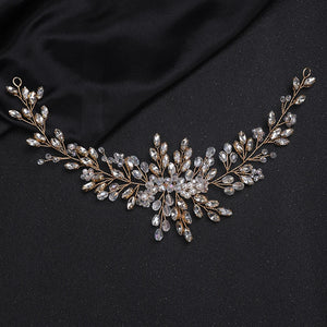 Rose Silver Headbands Crystal Wedding Hair Accessories Rhinestone Headpiece Hair
