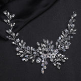 Rose Silver Headbands Crystal Wedding Hair Accessories Rhinestone Headpiece Hair