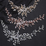 Rose Silver Headbands Crystal Wedding Hair Accessories Rhinestone Headpiece Hair