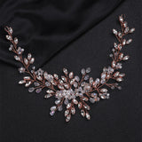 Rose Silver Headbands Crystal Wedding Hair Accessories Rhinestone Headpiece Hair