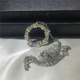 Round AAAAA Zircon CZ 925 Silver Pendant for Wedding