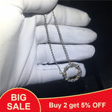 Round AAAAA Zircon CZ 925 Silver Pendant for Wedding