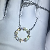 Round AAAAA Zircon CZ 925 Silver Pendant for Wedding