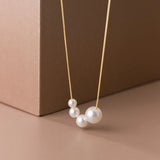 Round Synthetic Pearl Choker Necklace 925 Sterling Silver