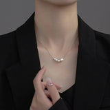 Round Synthetic Pearl Choker Necklace 925 Sterling Silver