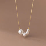 Round Synthetic Pearl Choker Necklace 925 Sterling Silver