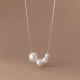 Round Synthetic Pearl Choker Necklace 925 Sterling Silver