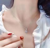 Round Diamond Pendant 925 Sterling Silver Charm Necklace