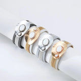 Leather Wrap Bracelet Women Magnetic Buckle Cuff HOT