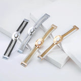 Leather Wrap Bracelet Women Magnetic Buckle Cuff HOT