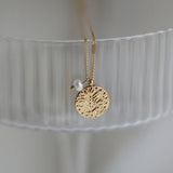 Round Freshwater Pearls Pendant Necklace Waterproof 18K Plated Jewelry