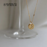 Round Freshwater Pearls Pendant Necklace Waterproof 18K Plated Jewelry