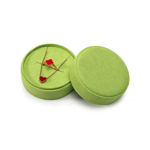 High-quality Round Velvet Pendant Necklace Storage Ring Box