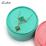 High-quality Round Velvet Pendant Necklace Storage Ring Box