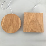 Wooden LED Night Light Dispaly Base for 3D Crystal Glass Resin Art Ornaments