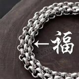S925 Silver Bracelet Men's Retro Domineering Bangle